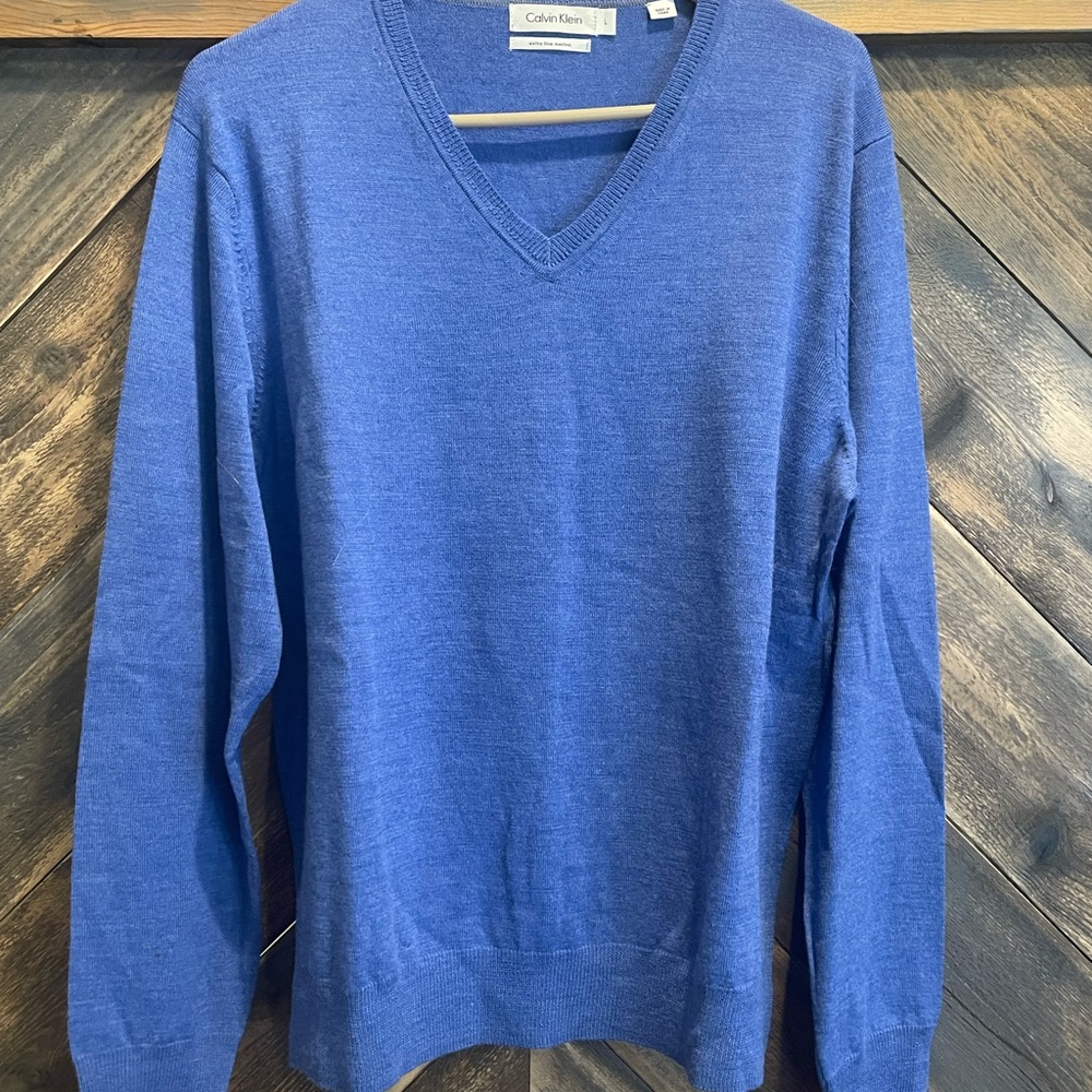 Calvin Klein Blue V-Neck Sweater